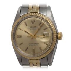 Rolex Yellow Gold Stainless Steel Datejust Wristwatch Ref 1601