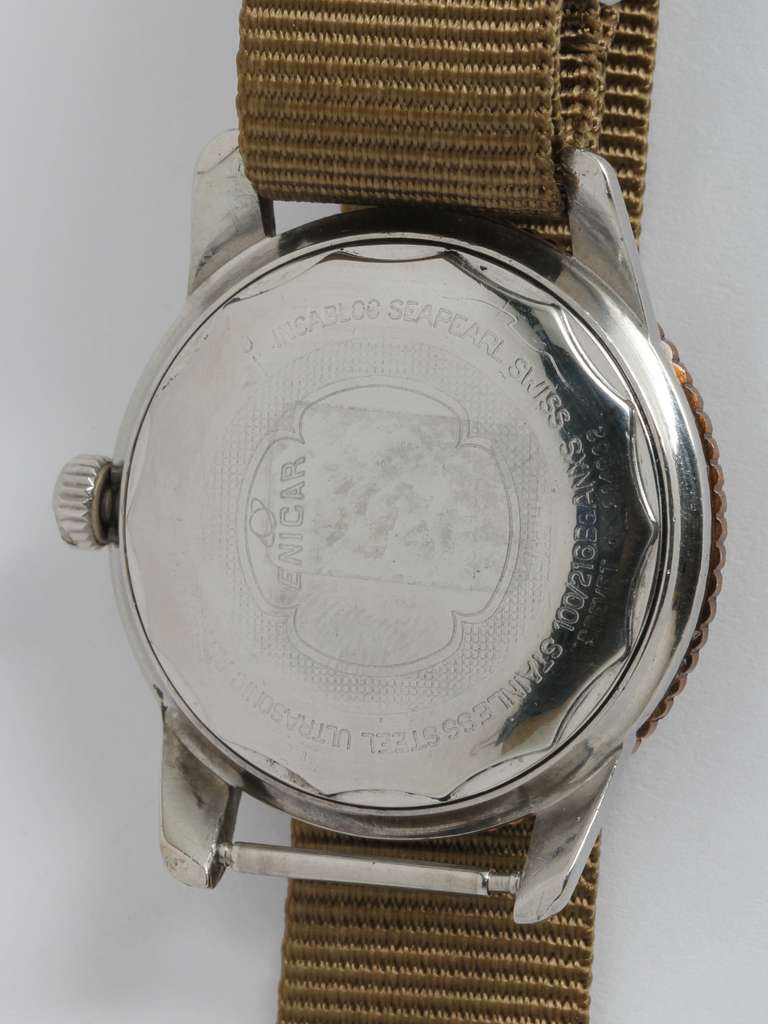 Men's Enicar Stainless Steel Sherpa Diver 600 Wristwatch circa 1960s