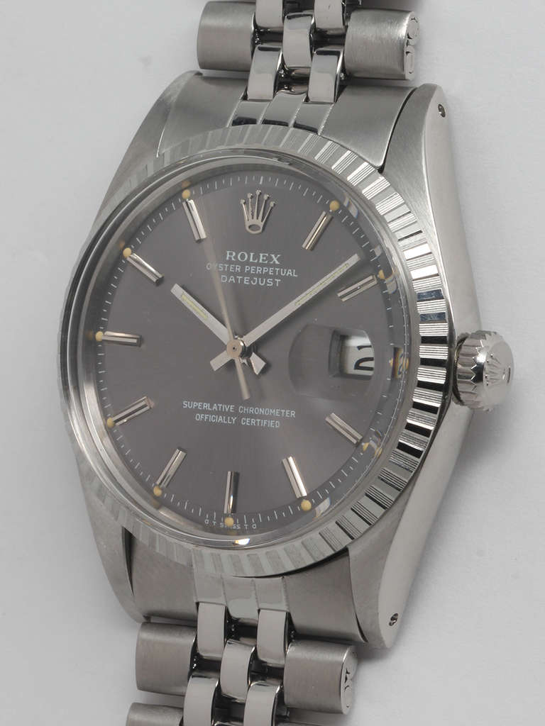 Rolex Stainless Steel Datejust Wristwatch Ref 1603 circa 1970 In Excellent Condition In West Hollywood, CA
