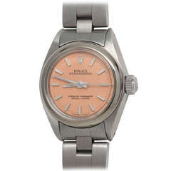 Rolex Lady's Stainless Steel Wristwatch with Custom-Colored Dial circa 1982