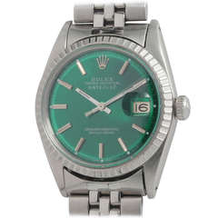 Rolex Stainless Steel Datejust Wristwatch with Custom-Colored Dial circa 1967