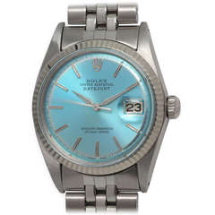 Vintage Rolex Stainless Steel Datejust Wristwatch with Custom-Colored Dial circa 1964