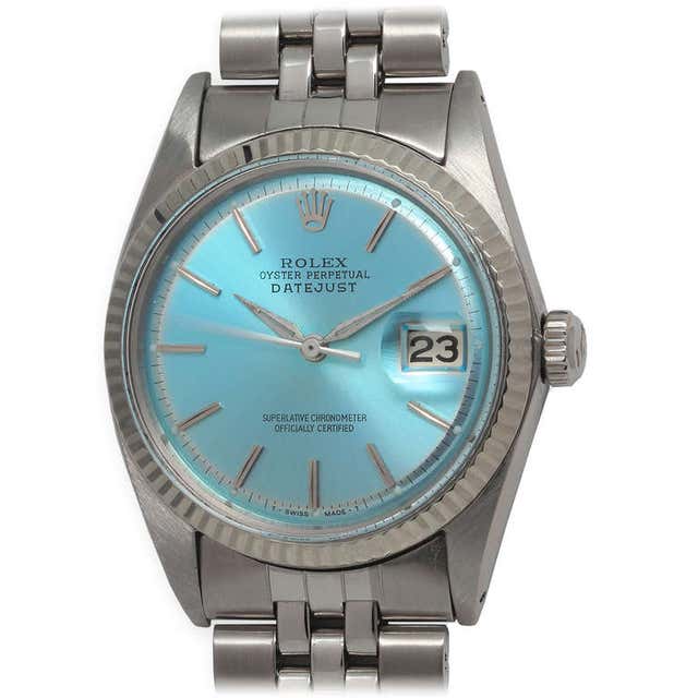 Rolex Stainless Steel Datejust Wristwatch with Custom-Colored Dial ...
