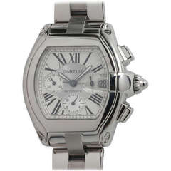Cartier Stainless Steel Roadster Chronograph Wristwatch circa 2000s