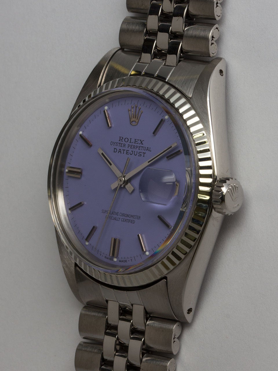 Rolex Stainless Steel Datejust Custom Dial Wristwatch Ref 1601 In Good Condition In West Hollywood, CA