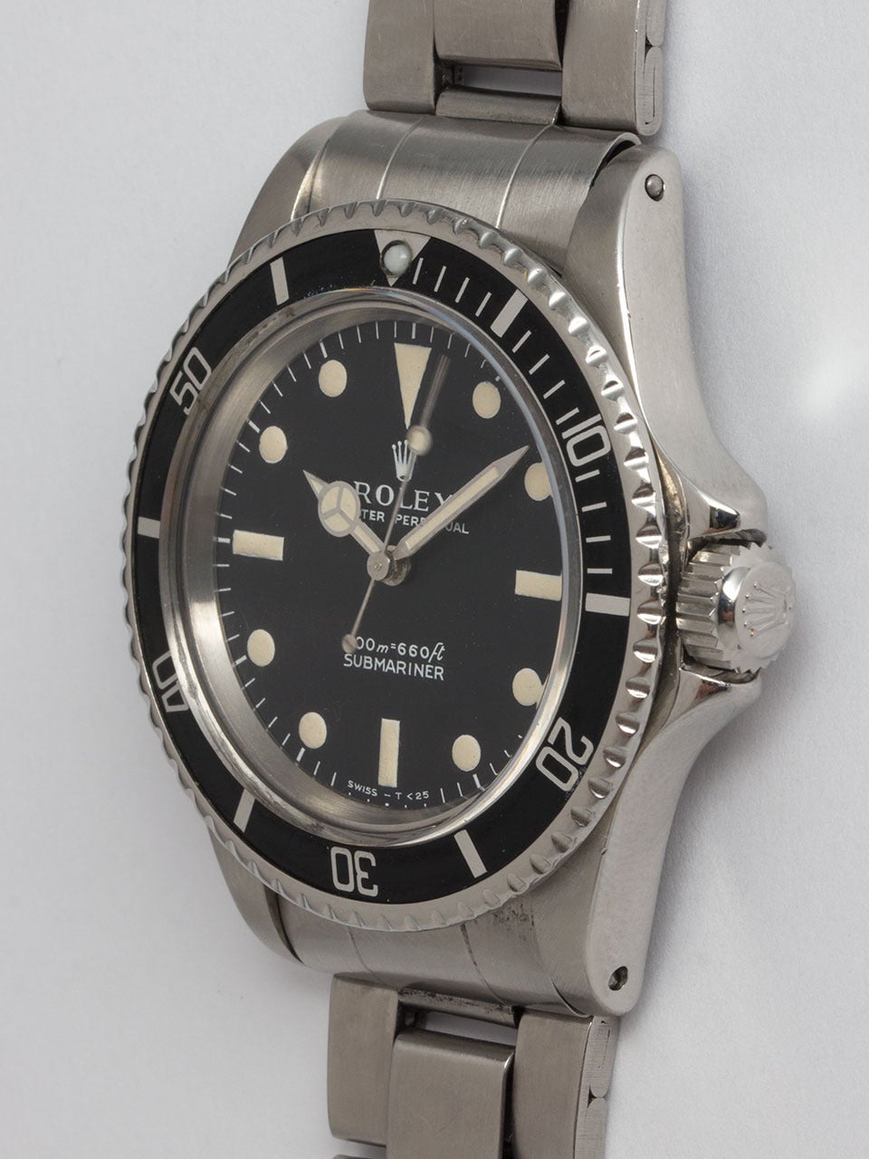 Rolex Stainless Steel Submariner Wristwatch Ref 5513 In Excellent Condition In West Hollywood, CA