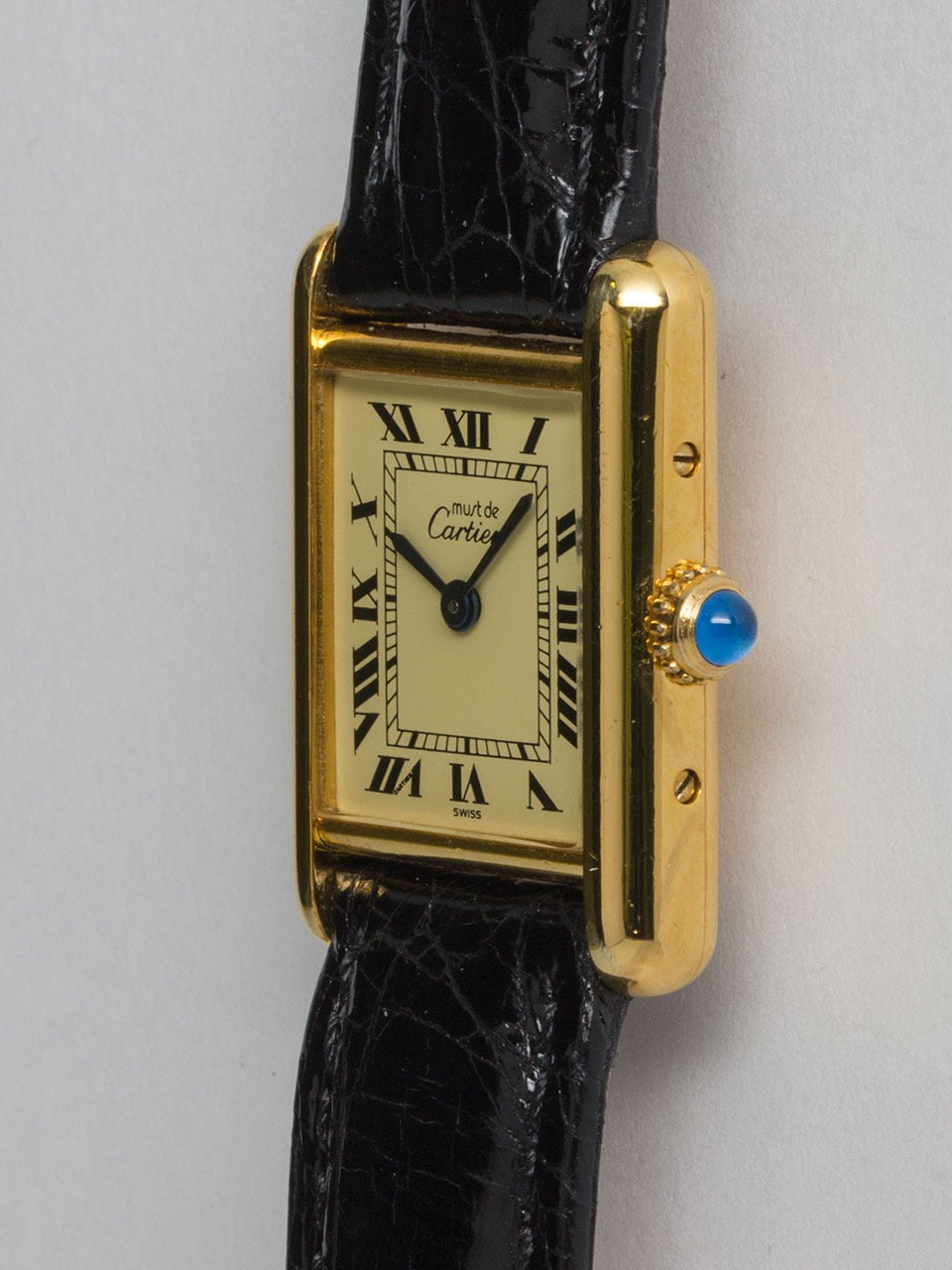 Cartier Lady's Vermeil Tank Louis Must de Cartier Quartz Wristwatch In Excellent Condition In West Hollywood, CA