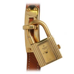 Vergoldete Kelly Lock Uhr von Hermès