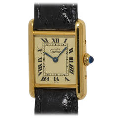 Cartier Lady's Vermeil Tank Louis Must de Cartier Quartz Wristwatch