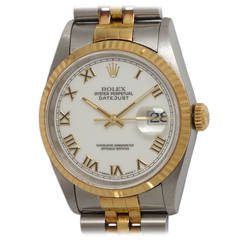 Rolex Yellow Gold Stainless Steel Datejust Wristwatch Ref 16233