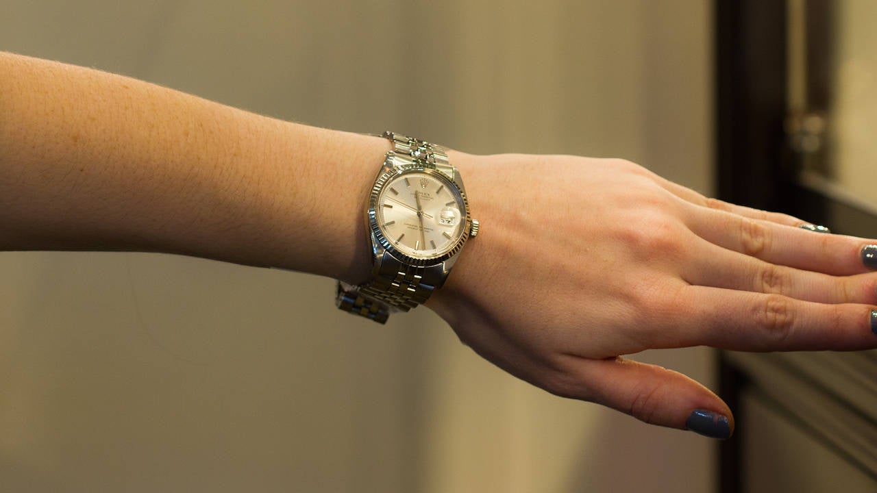 Rolex Stainless Steel Datejust Custom Dial Wristwatch Ref 1601 1