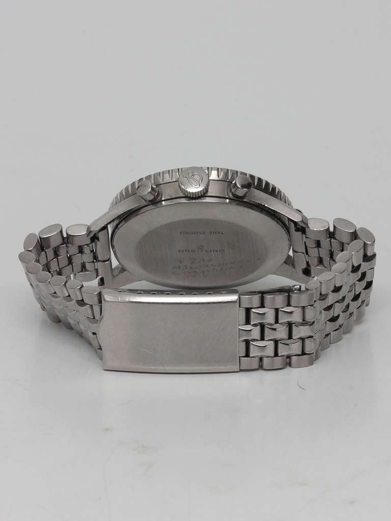 Men's Breitling Stainless Steel Navitimer Chronograph Wristwatch Ref 806 circa 1960s