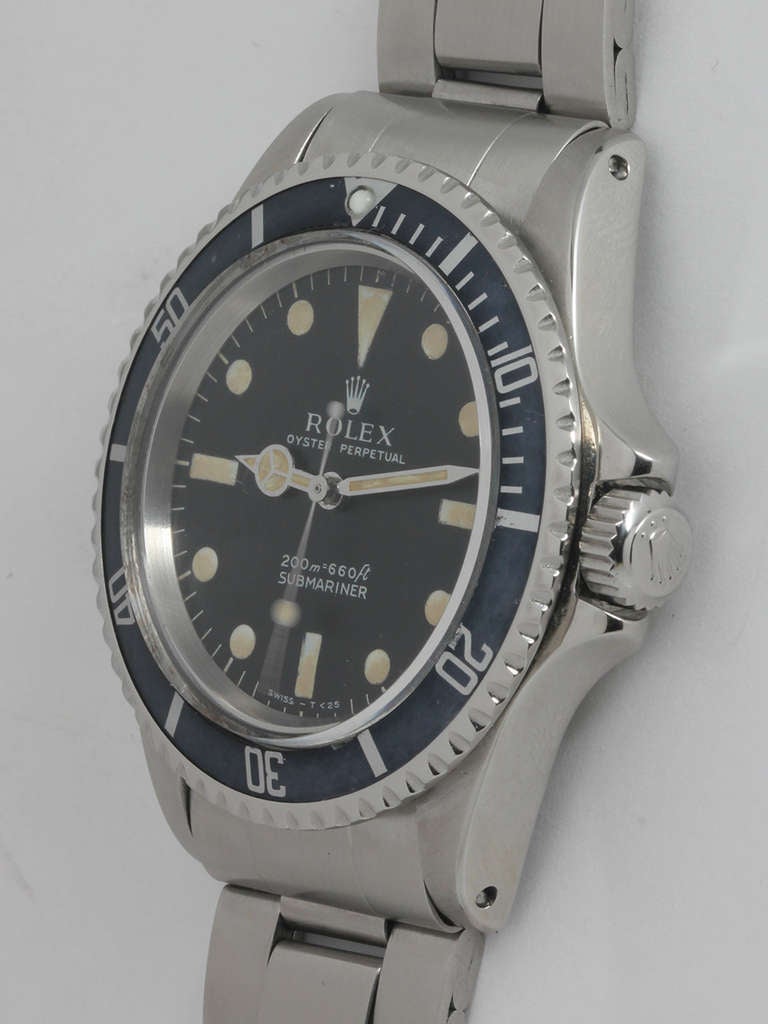 Rolex Stainless Steel Submariner Wristwatch Ref. 5513 circa 1969 In Excellent Condition In West Hollywood, CA
