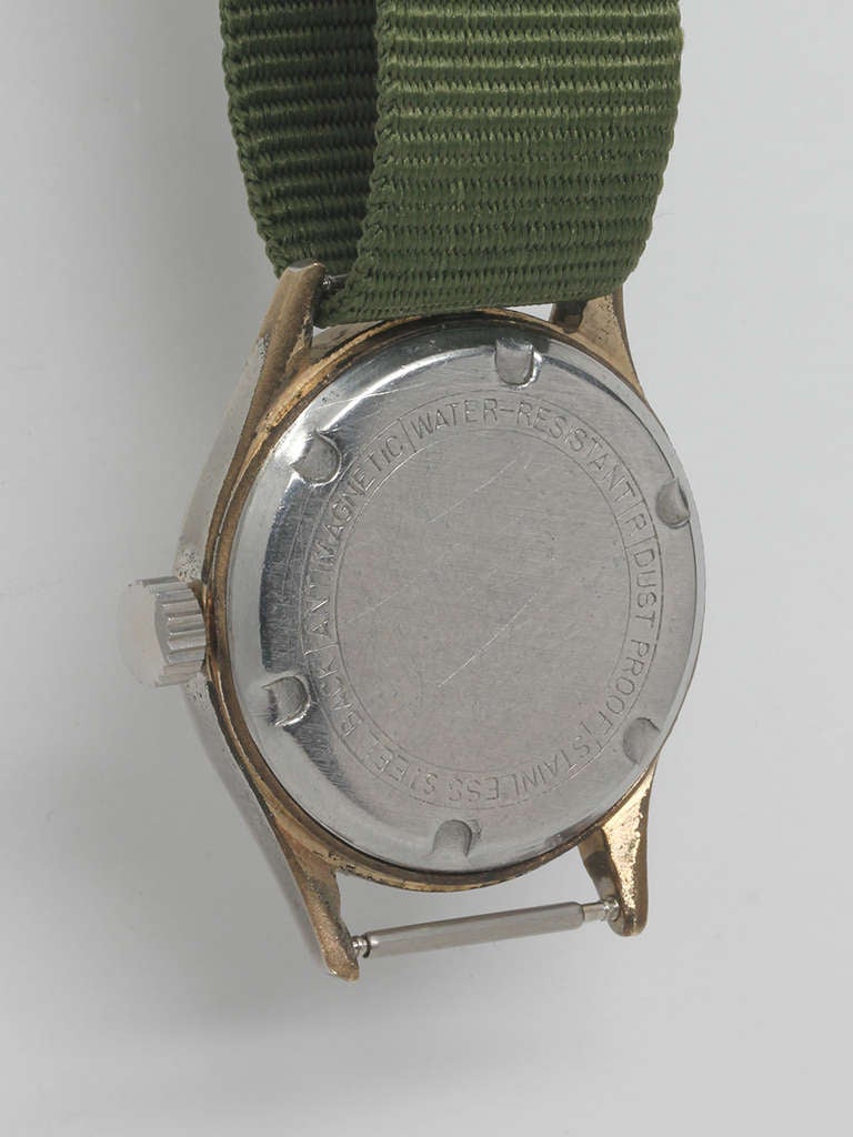 Women's or Men's Bulova Base Metal Military-Style Wristwatch circa 1940s