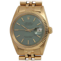 Rolex Yellow Gold Datejust Wristwatch with Custom-Colored Dial Ref 1601