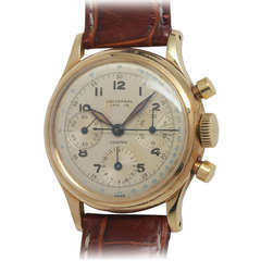 Universal Yellow Gold Compax Chronograph Wristwatch circa 1949