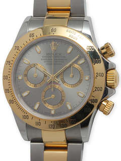 Rolex Stainless Steel and Yellow Gold Daytona Wristwatch, circa 2001