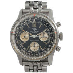 Retro Breitling Stainless Steel Navitimer Chronograph Wristwatch Ref 806 circa 1960s