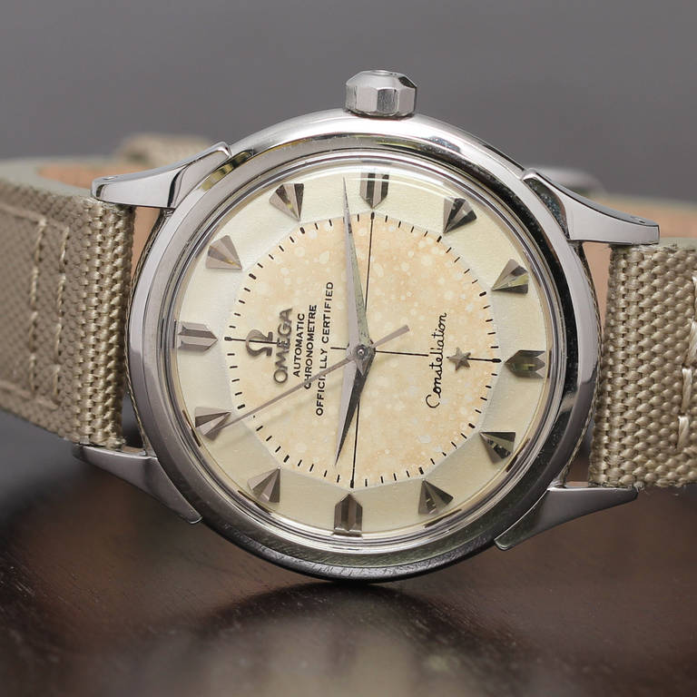 Omega Stainless Steel Constellation Wristwatch circa 1956 at 1stDibs