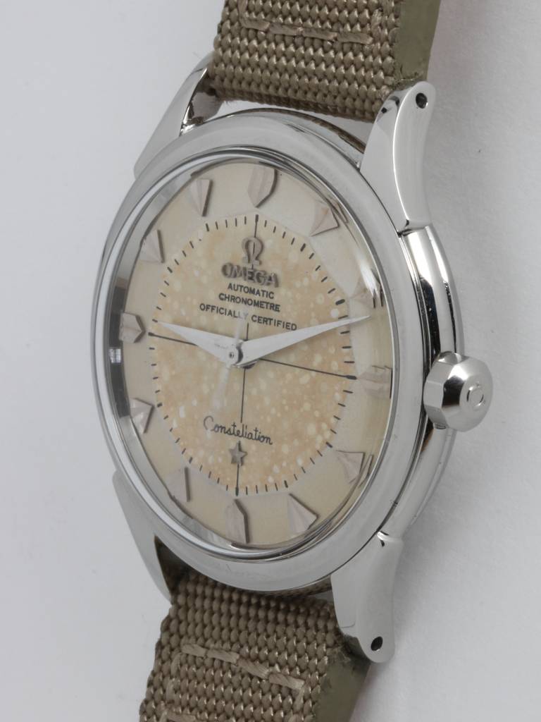 Omega Stainless Steel Constellation Wristwatch circa 1956 In Excellent Condition In West Hollywood, CA