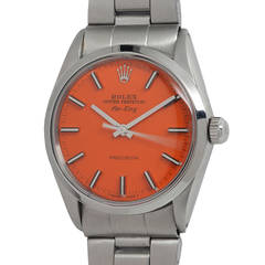 Rolex Stainless Stee Airking Wristwatch with Custom-Colored Dial circa 1967