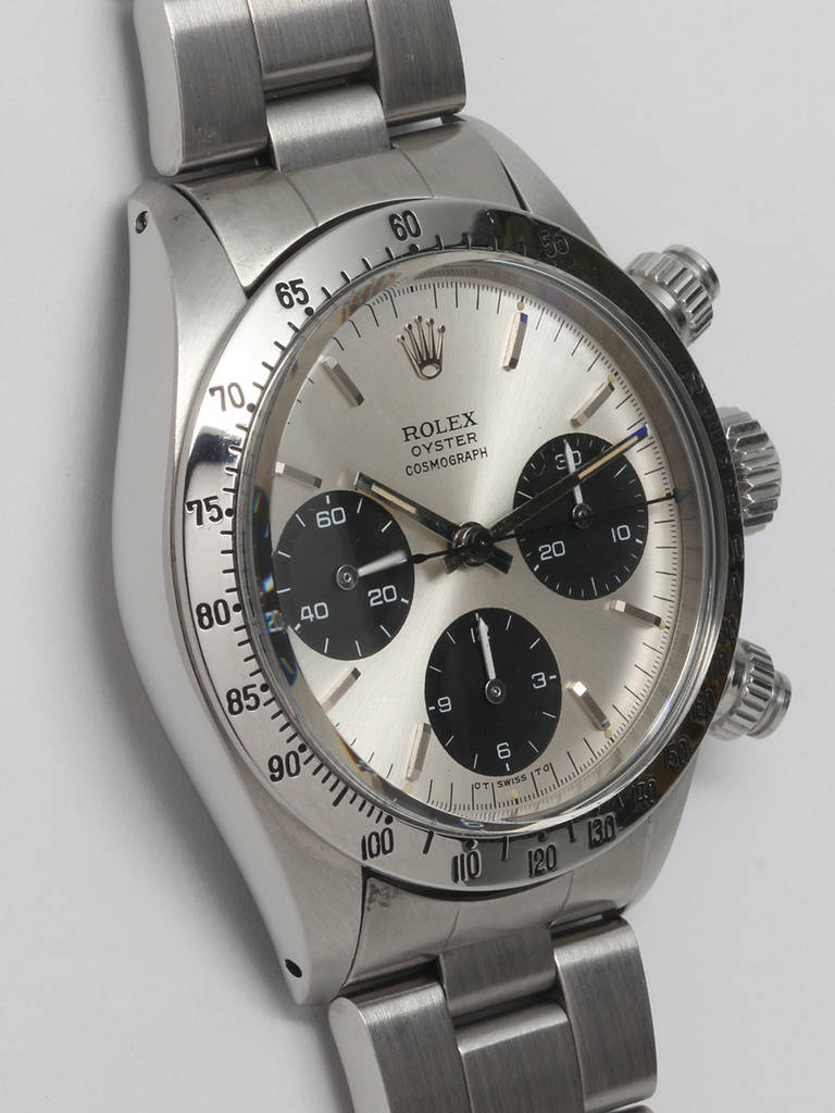 Rolex Stainless Steel Daytona Wristwatch Ref 6265 circa 1972