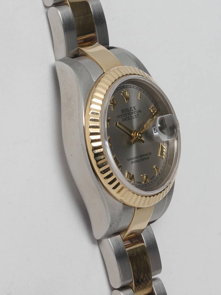 Rolex Lady's Stainless Steel and Yellow Gold Datejust Wristwatch circa 2005