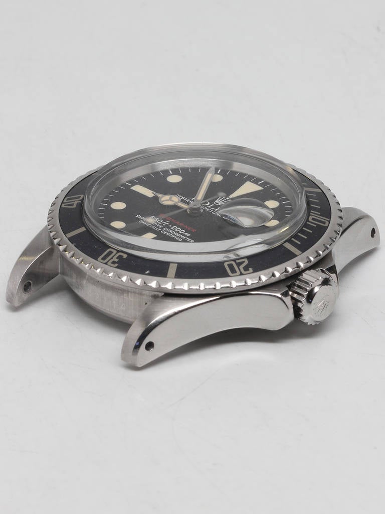 Rolex Stainless Steel Red Submariner Wristwatch Ref 1680 circa 1973 1