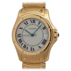 Cartier Yellow Gold Santos Rondeau Automatic Wristwatch circa 1980s