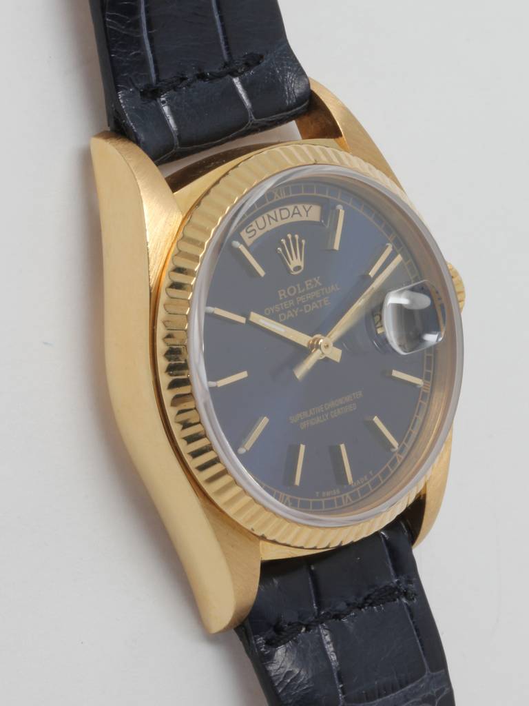 Rolex Yellow Gold Day-Date Wristwatch Ref 18038 circa 1985