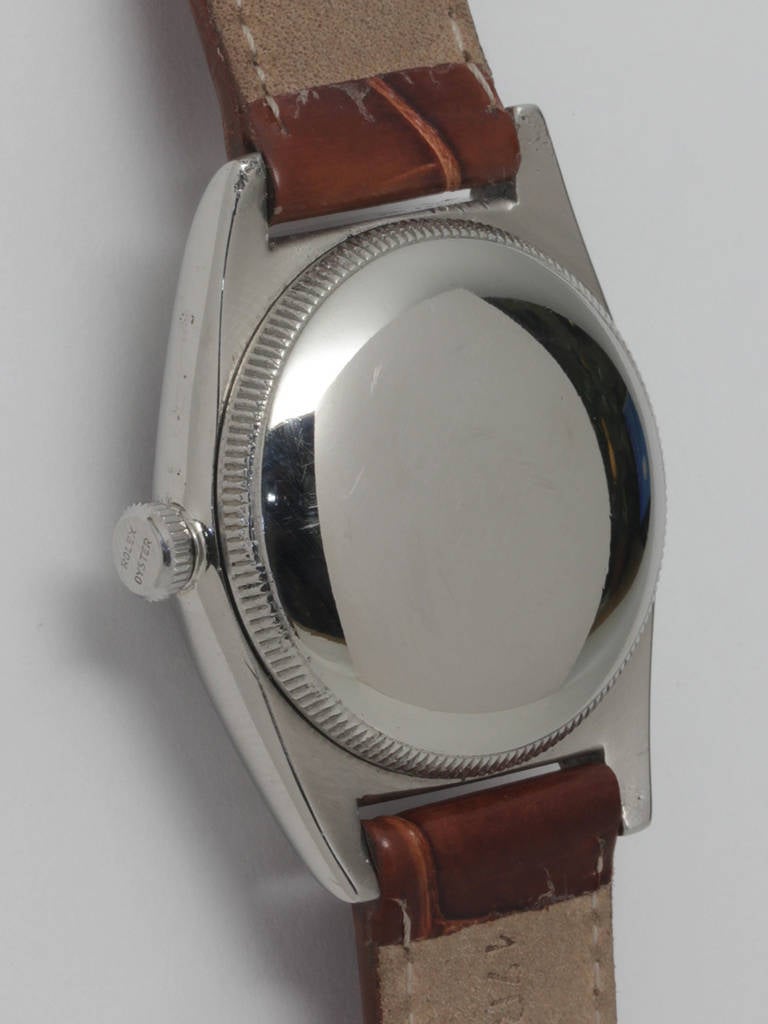 Rolex Stainless Steel Bubbleback Wristwatch Ref 5050 circa 1948 In Excellent Condition In West Hollywood, CA