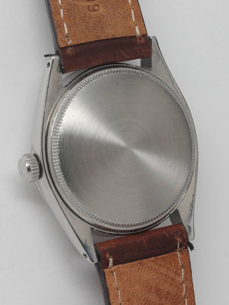 Women's or Men's Rolex Stainless Steel Oyster Perpetual Wristwatch circa 1960