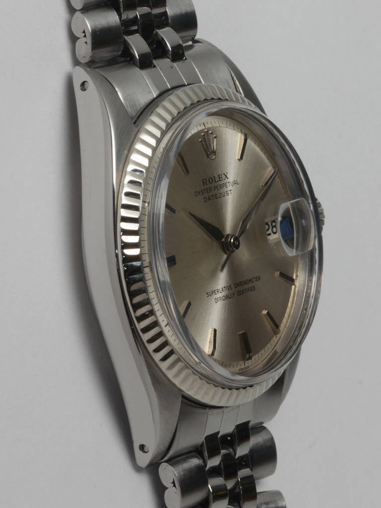 Rolex Stainless Steel Datejust Wristwatch Ref 1601 circa 1964