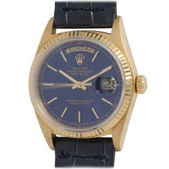Vintage Rolex Yellow Gold Day-Date Wristwatch Ref 18038 circa 1985