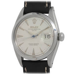 Vintage Rolex Stainless Steel Oyster Perpetual Date Wristwatch Ref 1500 circa 1959