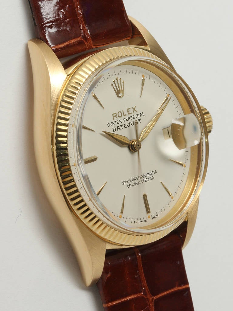 Rolex Yellow Gold Datejust Wristwatch Ref 6605 circa 1960