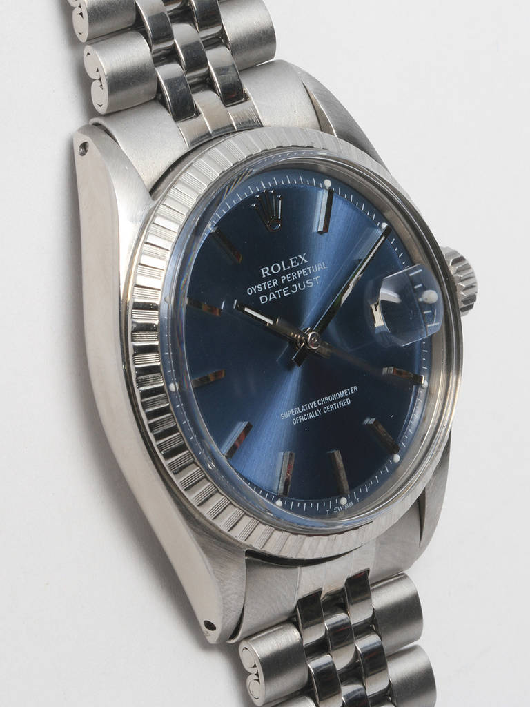 Rolex Stainless Steel Datejust Wristwatch Ref 1601 circa 1971