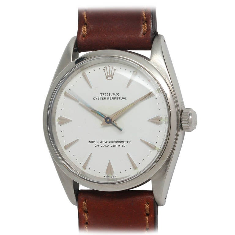 Rolex Stainless Steel Oyster Perpetual Wristwatch circa 1960