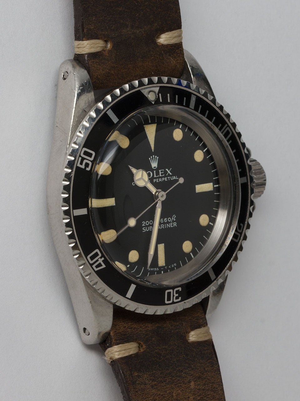 Rolex Stainless Steel Submariner ref 5513 serial #1.8 million circa 1967. 40mm diameter Oyster case, wear consistent with a watch that was well loved and worn probably as an every day watch for a number of years. Well loved, but not beat! Pleasing