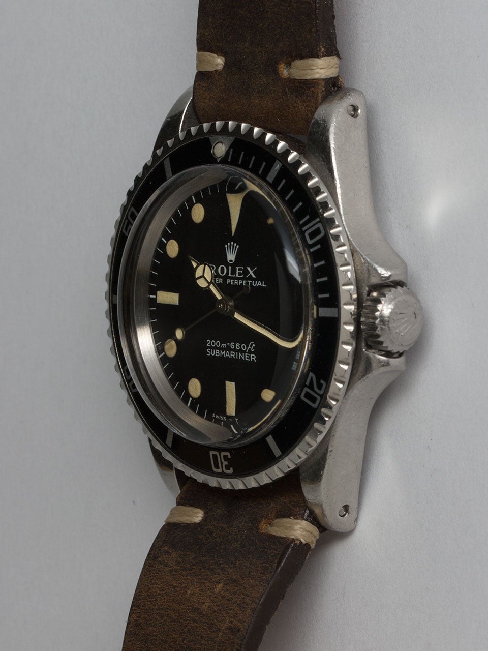 Rolex Stainless Steel Submariner Wristwatch Ref 5513 In Good Condition In West Hollywood, CA