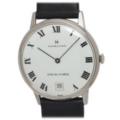 Retro Hamilton Stainless Steel Intra-Matic Automatic Wristwatch