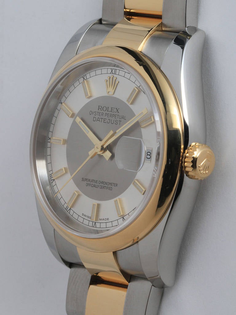 Rolex Stainless Steel and Yellow Gold Datejust Wristwatch Ref 116203 circa 2005 In Excellent Condition In West Hollywood, CA