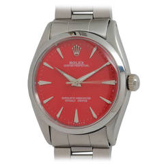 Vintage Rolex Stainless Steel Oyster Perpetual Wristwatch with Custom-Colored Dial