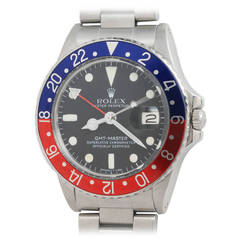 Vintage Rolex Stainless Steel GMT-Master Wristwatch Ref 1675 circa 1979