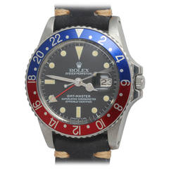 Vintage Rolex Stainless Steel GMT-Master Wristwatch Ref 1675 circa 1978