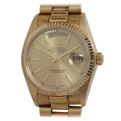 Vintage Rolex Yellow Gold Day-Date President Wristwatch Ref 18038 circa 1978