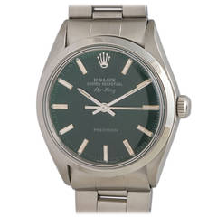 Rolex Stainless Steel Oyster Perpetual Airking Custom Dial Wristwatch Ref 5500