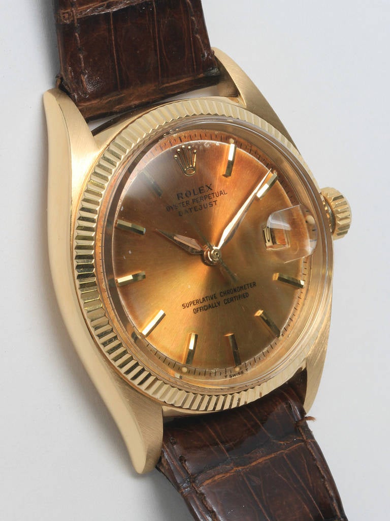 Rolex Yellow Gold Datejust Wristwatch Ref 1601 circa 1961