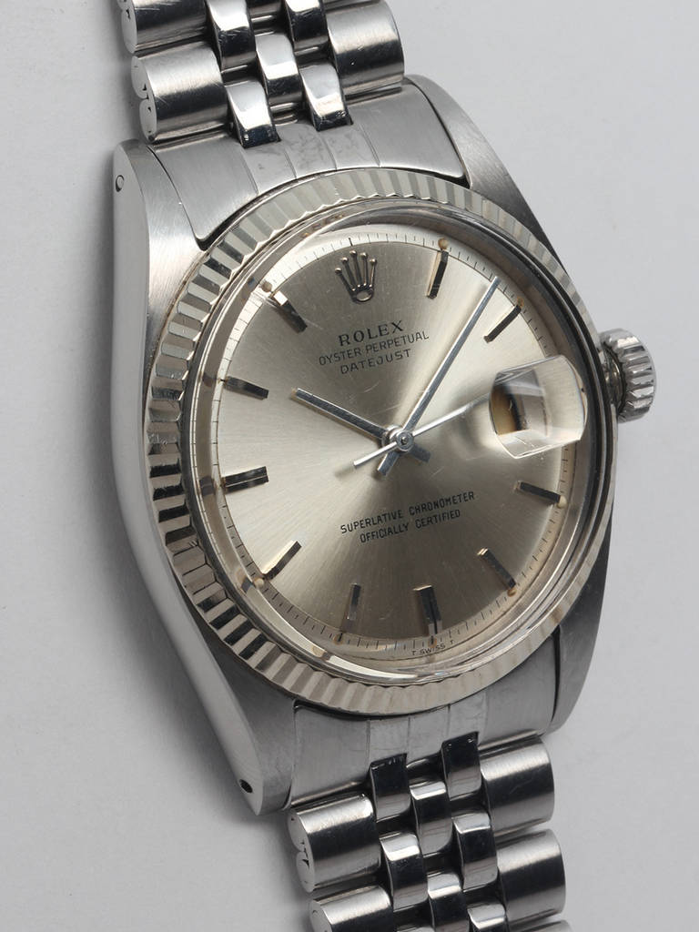 Rolex Stainless Steel Datejust Wristwatch Ref 1601 circa 1965
