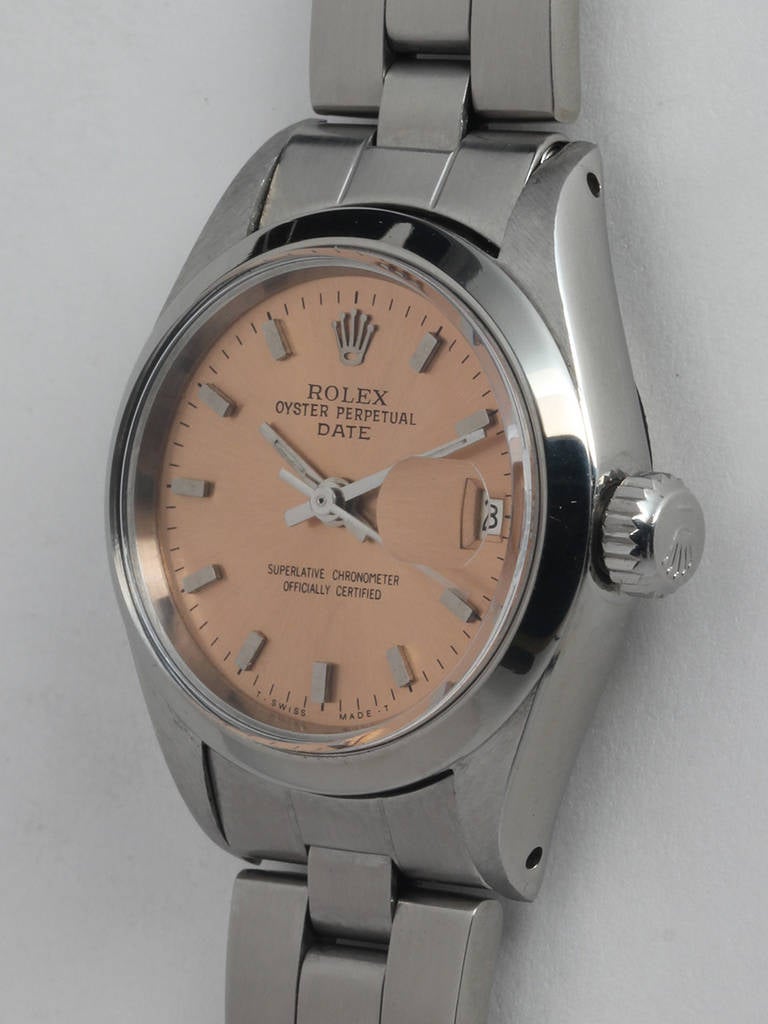 Rolex Lady's Oyster Perpetual Date Wristwatch circa 1971 In Excellent Condition In West Hollywood, CA
